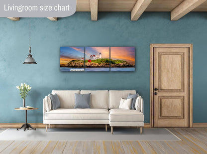 Nubble Lighthouse Wall Art – Coastal Home Decoration | Vibrant Acrylic Print