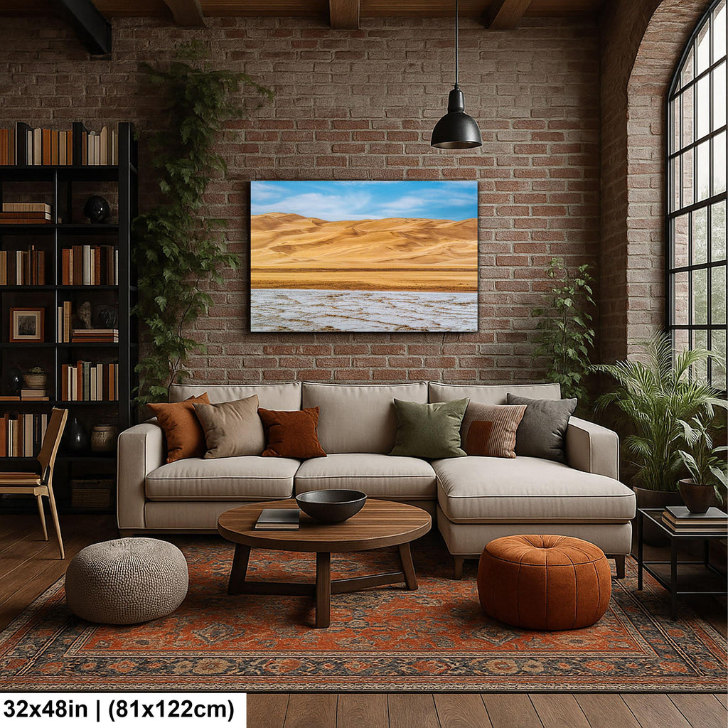 Great Sand Dunes Salt Flats Photography Print, Colorado National Park Desert Landscape, Southwestern Wall Art Decor