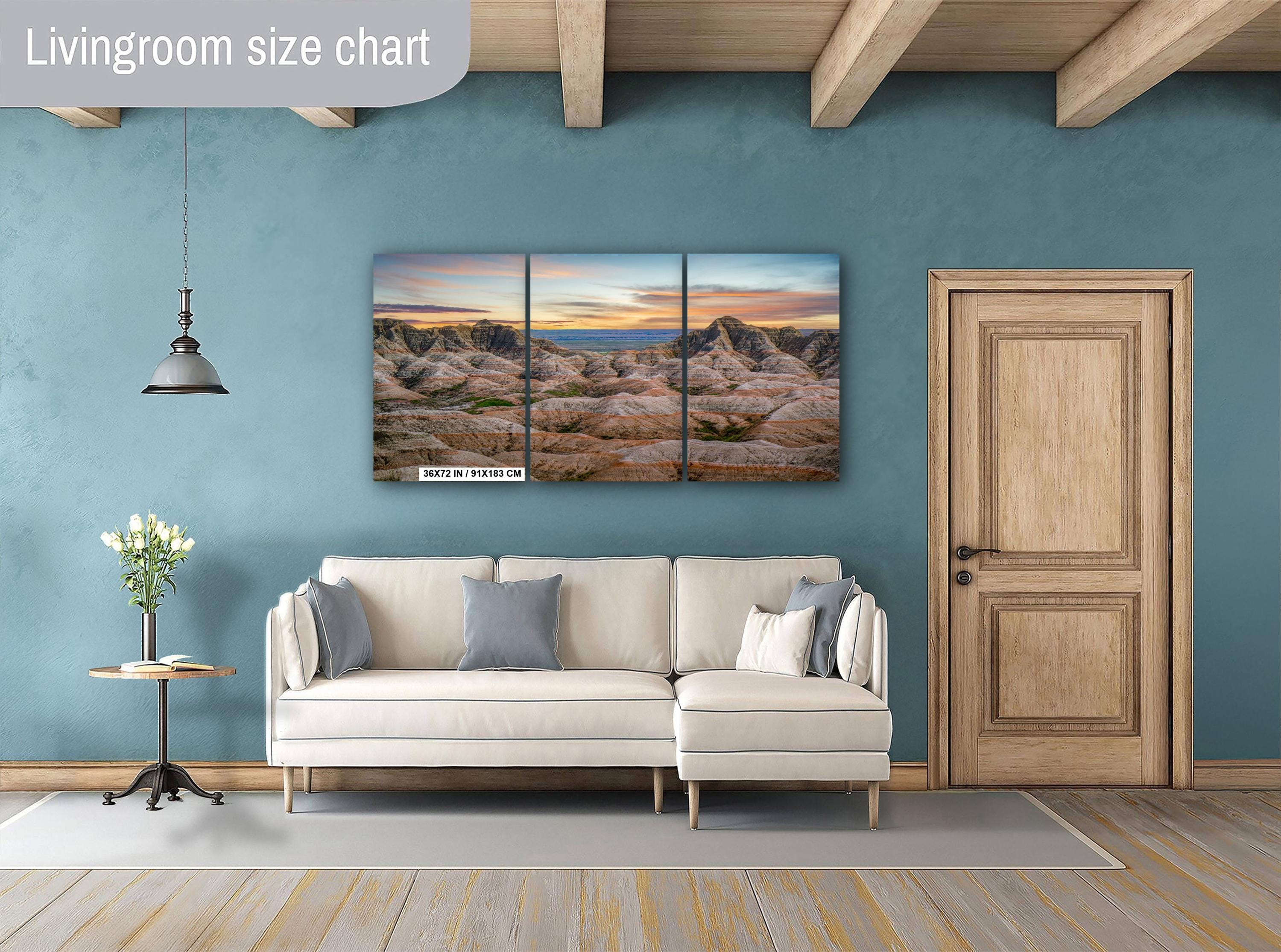 Badlands National Park Sunset Panorama: South Dakota Desert Landscape Photography Wall Art