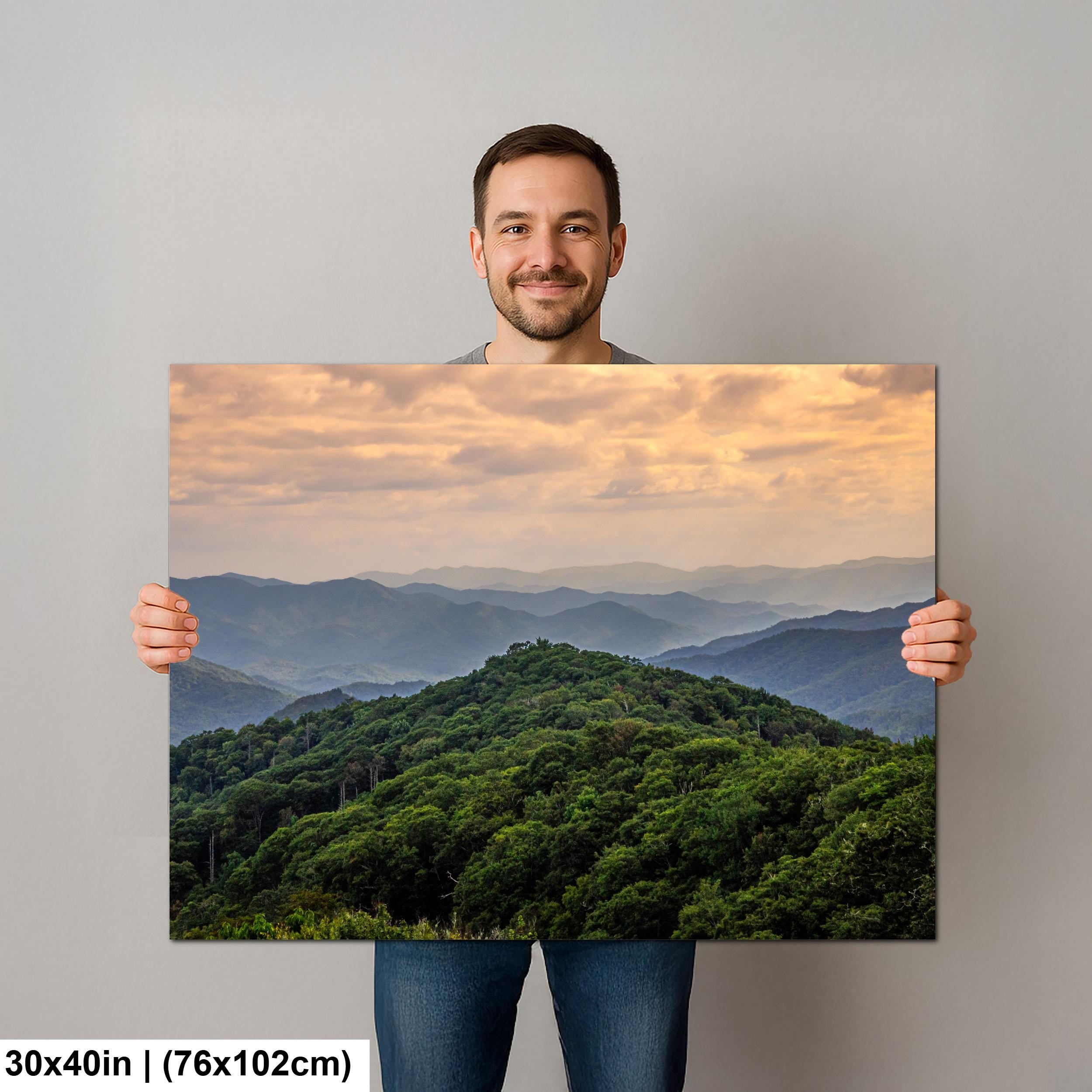 Layered Blue Majesty: Great Smoky Mountains Tennessee Photography Wall Art