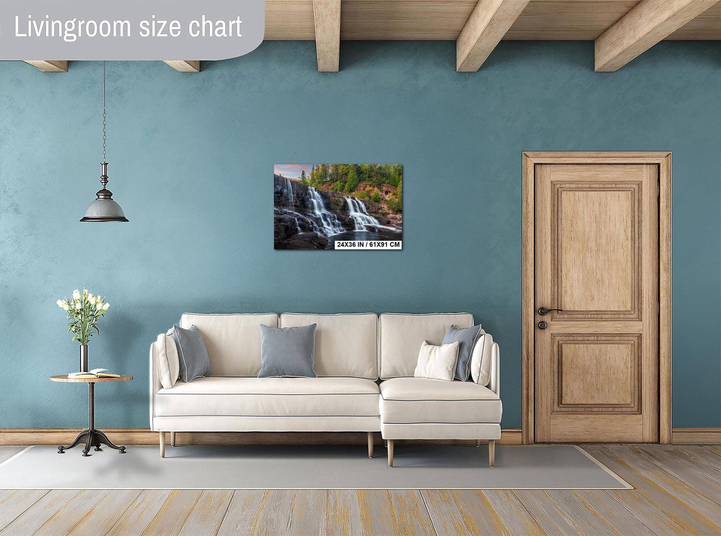Gooseberry Falls Multi‑Tier Waterfall Minnesota State Park Wall Art Photography Print, Long Exposure North Shore Landscape Aluminum Metal