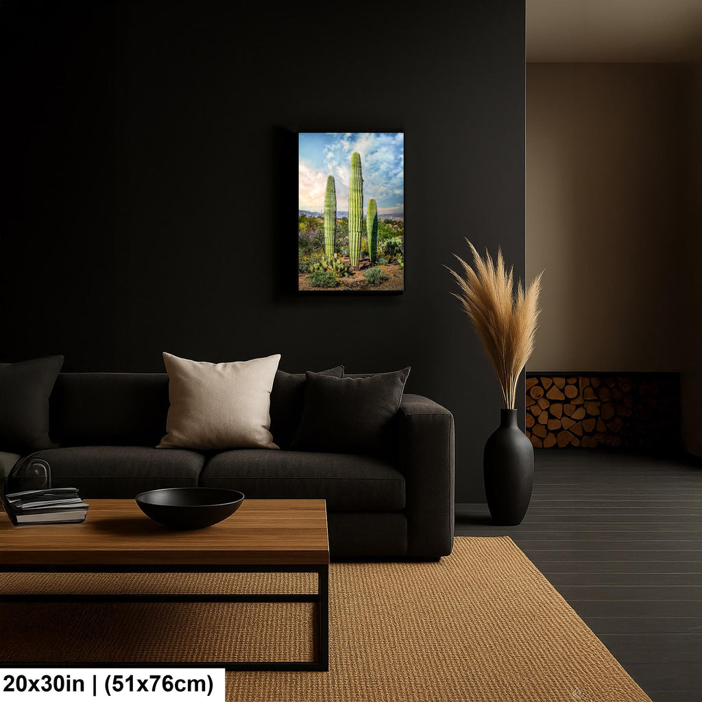 Towering Saguaros and Desert Sky, Saguaro National Park Tucson Arizona Photography Print