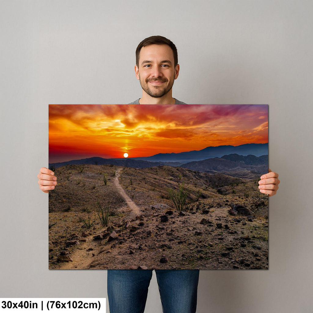 Desert Trail: Mecca Hills California Sunset Landscape Photography Wall Art