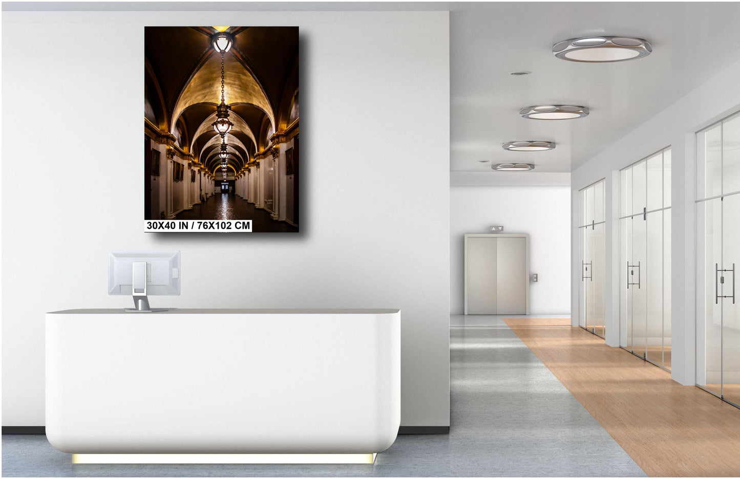 Pennsylvania State Capitol Hallway: Historic Building Wall Art Print Downtown Harrisburg Landmark Photography Aluminum/Acrylic/Metal/Canvas