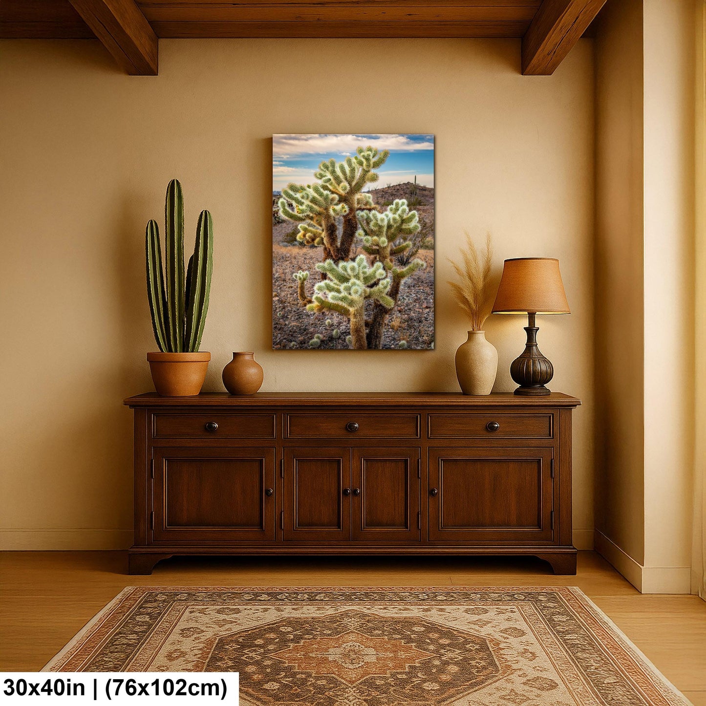 Teddy Bear Cholla Cactus Sonoran Desert Arizona Photography Print, Southwest Desert Wall Art