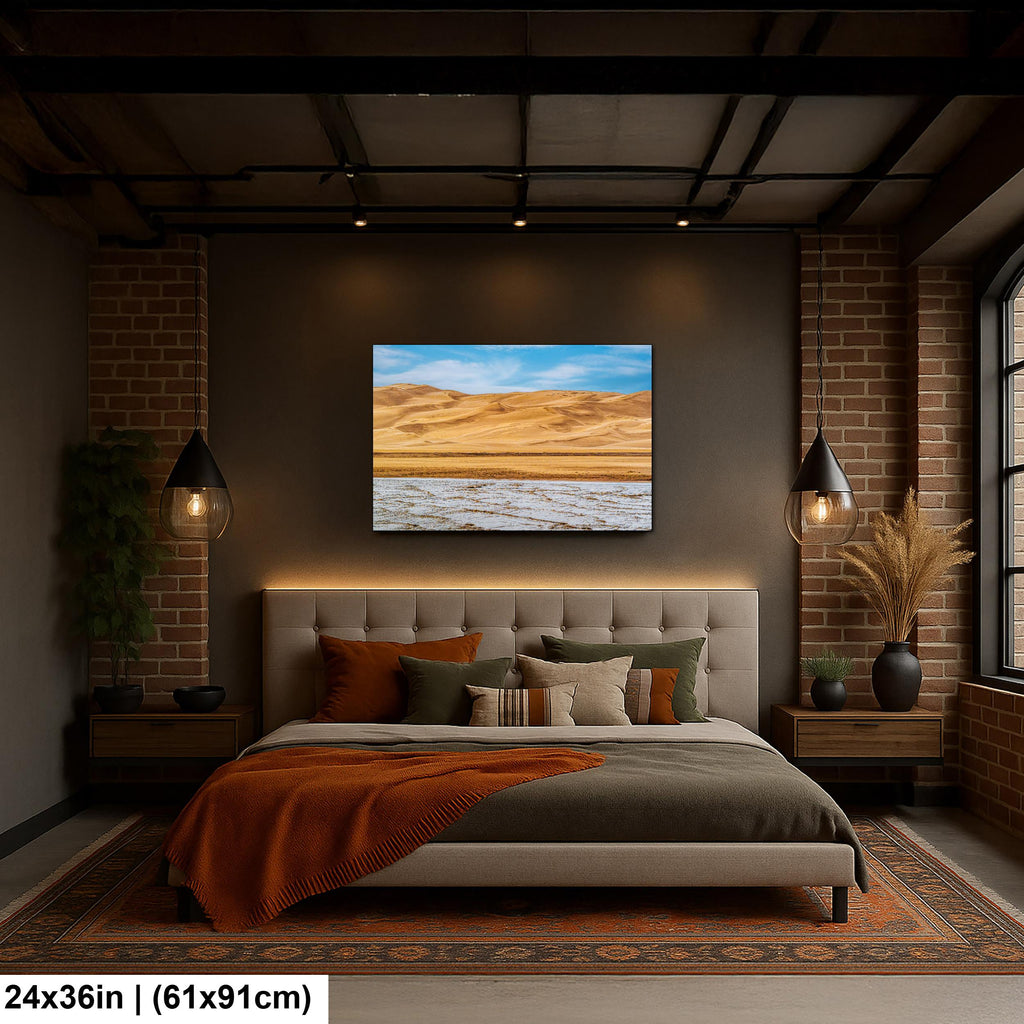 Great Sand Dunes Salt Flats Photography Print, Colorado National Park Desert Landscape, Southwestern Wall Art Decor
