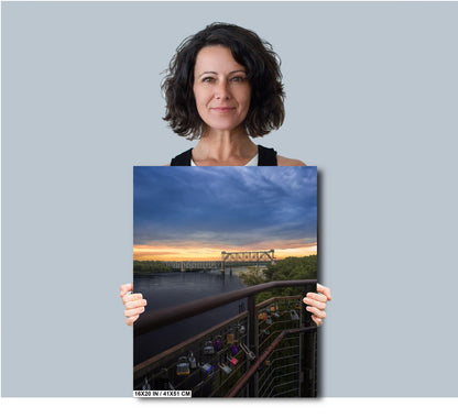 Kansas City Love Locks Bridge Missouri River Sunset Photography Wall Art