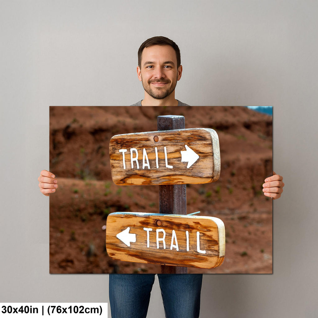 Pathfinder Choice: Rustic Arrow Trail Signs Wyoming Photography Wall Art