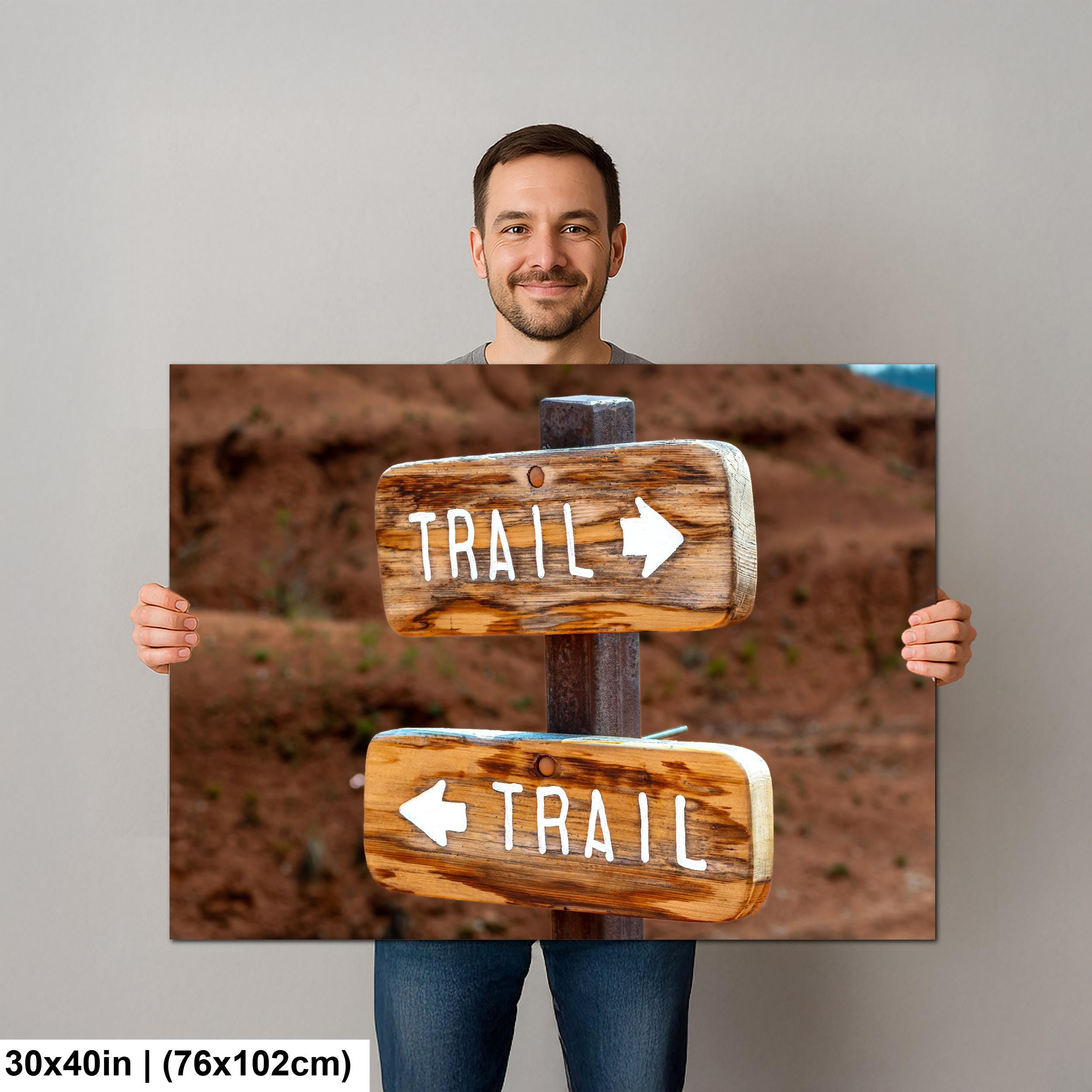 Pathfinder Choice: Rustic Arrow Trail Signs Wyoming Photography Wall Art