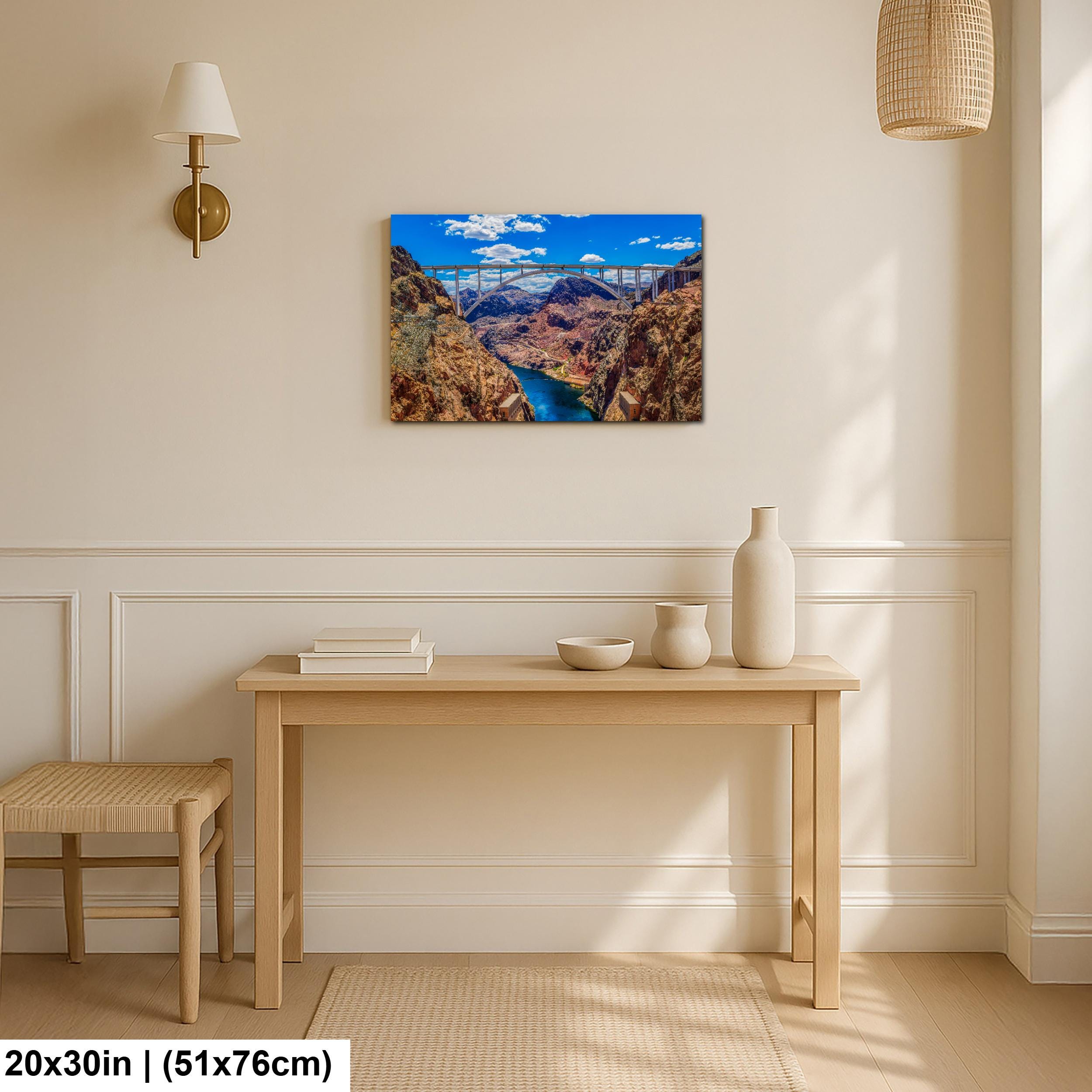 Hoover Dam Bridge Overlook, Nevada Arizona Border, Modern Engineering Photography Wall Art