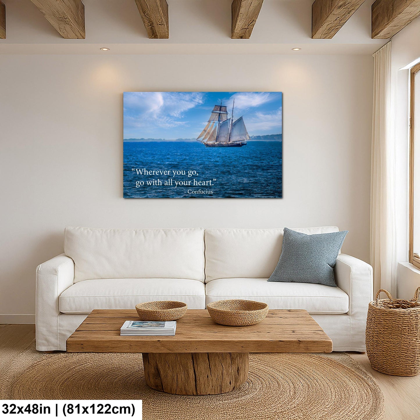 Confucius Wherever You Go Tall Ship Motivational Photography Print