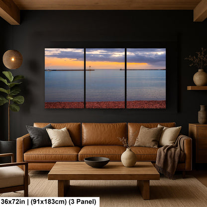 Grand Marais Harbor Lighthouse at Sunset Photography Print, Minnesota North Shore, Lake Superior Wall Art