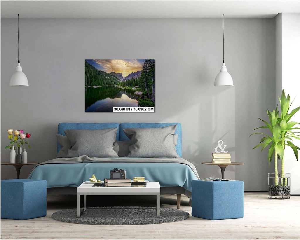 Rocky Mountain National Park Dream Lake Reflection Wall Art Photography Print, Colorado Alpine Sunrise Landscape Travel Print, Office Decor