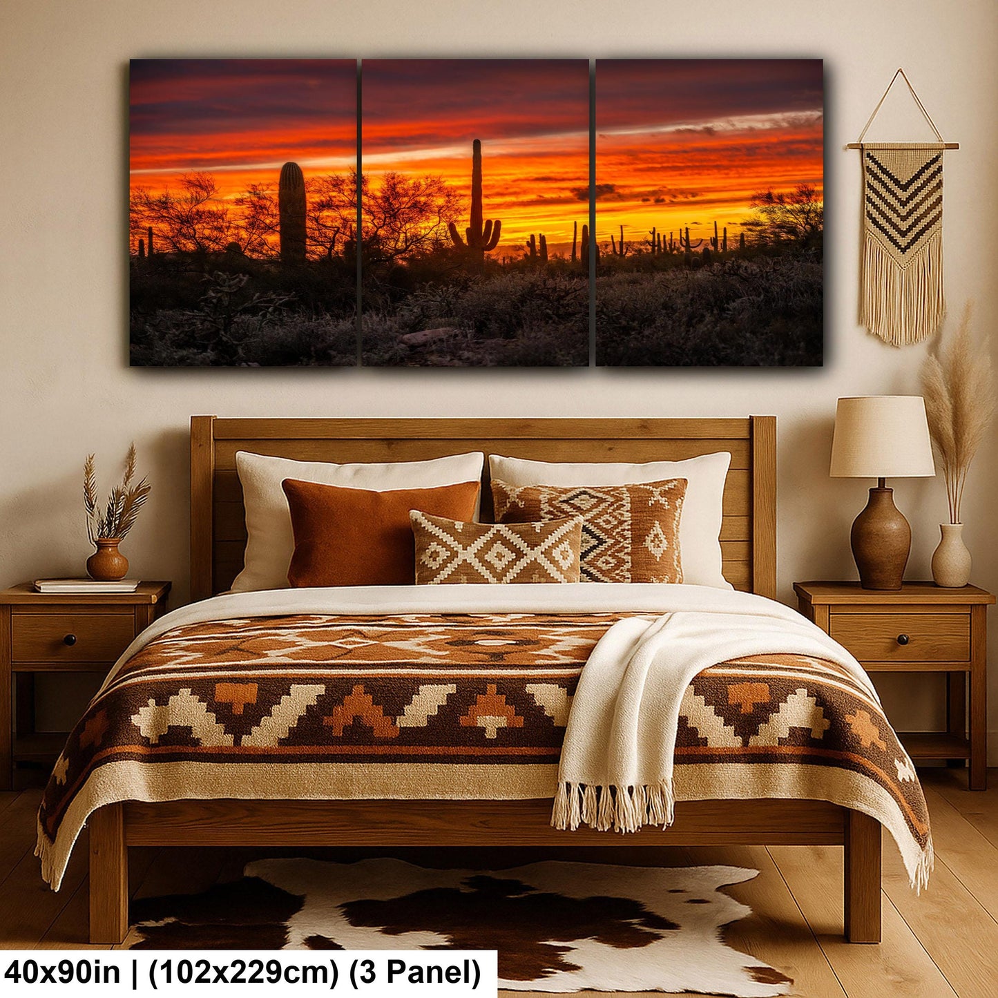 Gold Canyon Sunset Silhouettes, Hieroglyphic Trail Arizona Saguaro Cactus Desert Wall Art