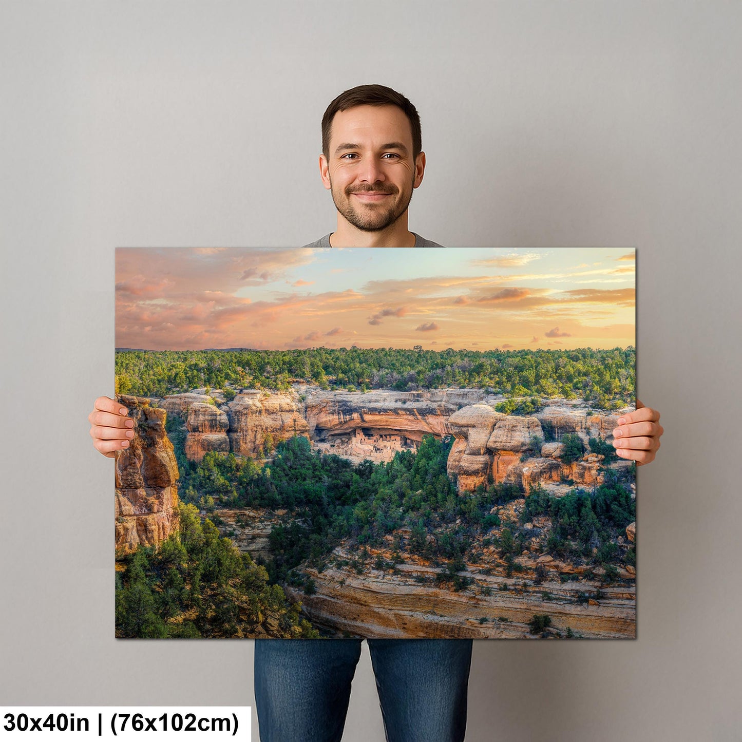 Spruce Tree House at Sunset, Mesa Verde National Park Colorado Photography Print