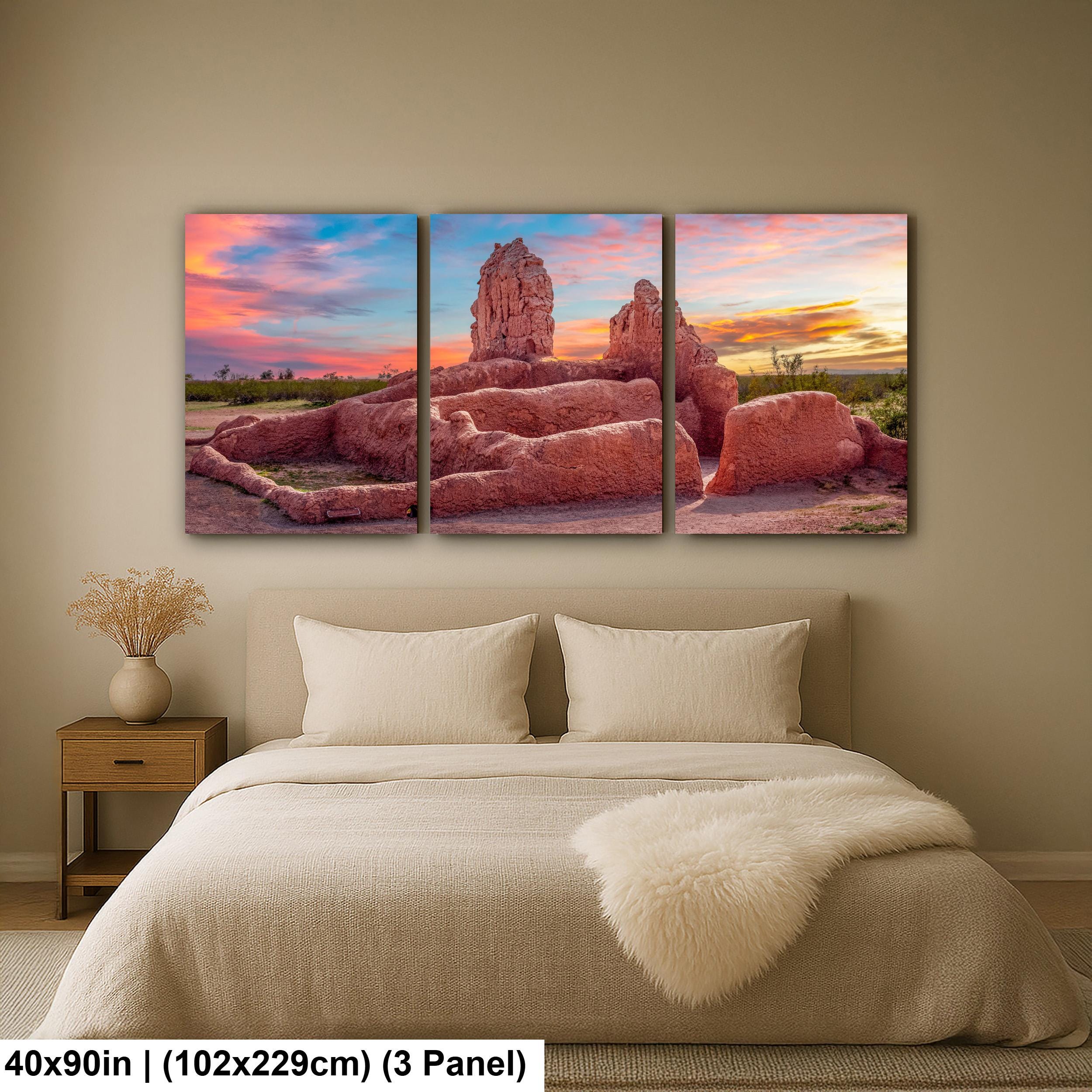 Casa Grande Ruins National Monument at Sunset, Coolidge Arizona, Photography Print Wall Art