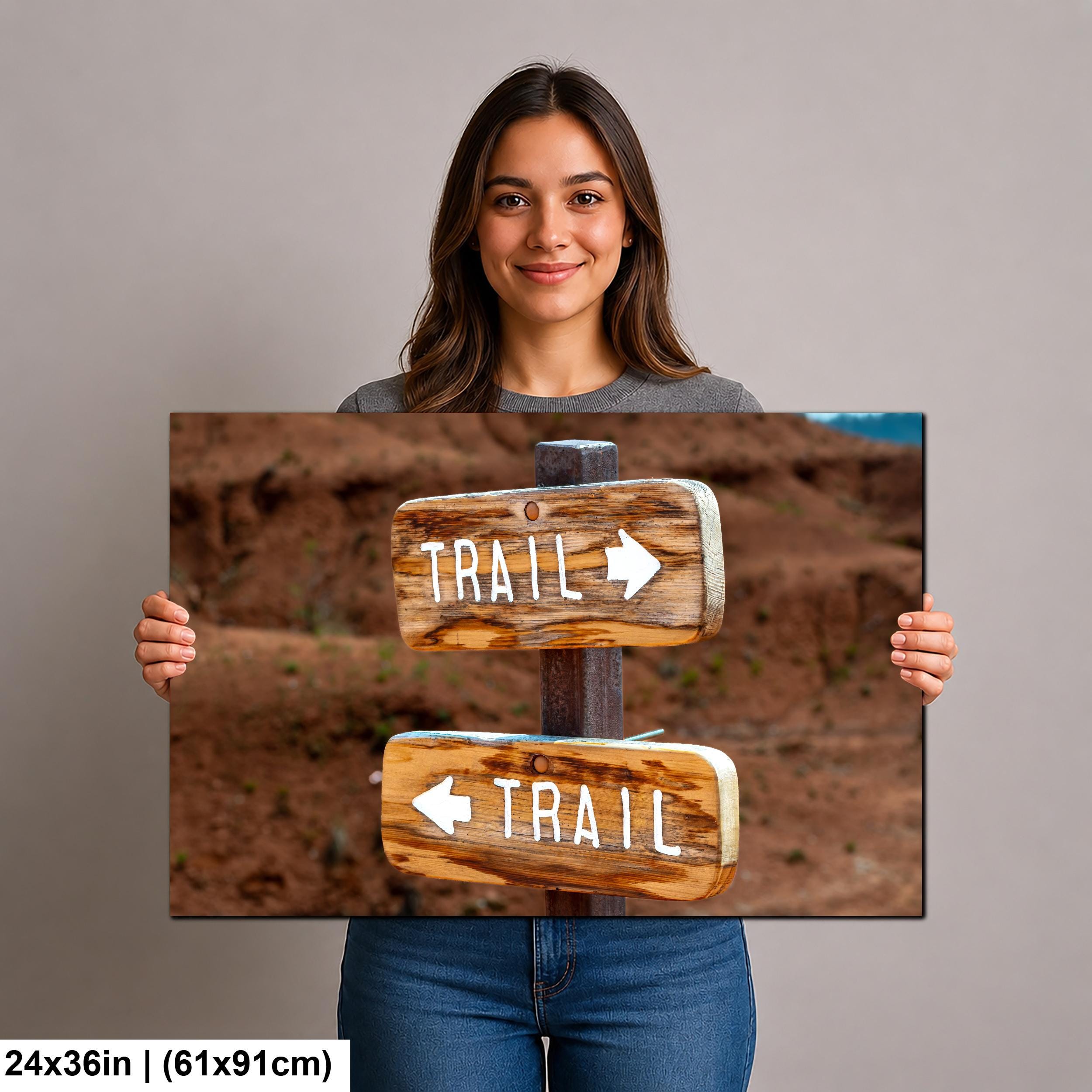 Pathfinder Choice: Rustic Arrow Trail Signs Wyoming Photography Wall Art