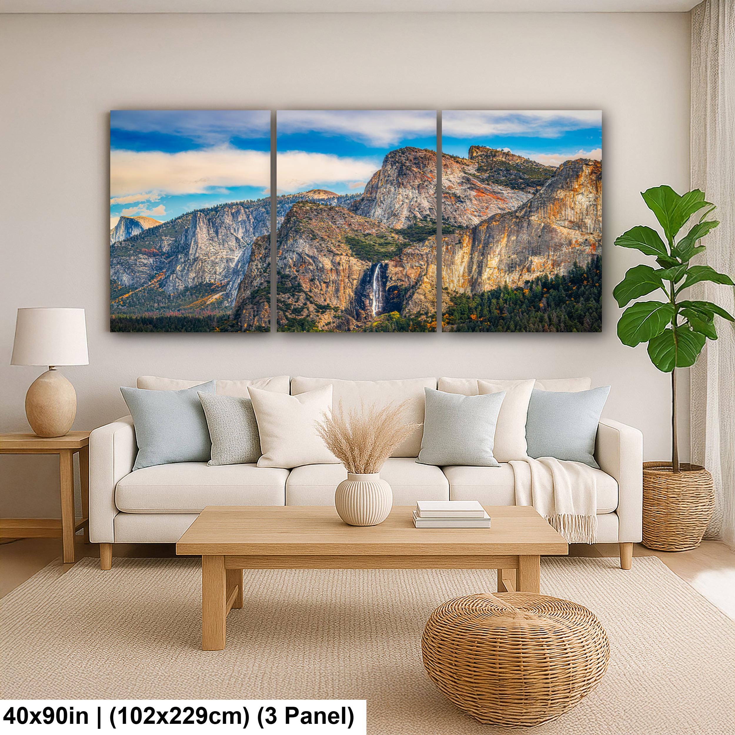 Bridalveil Fall and Granite Cliffs Yosemite National Park California Photography Print