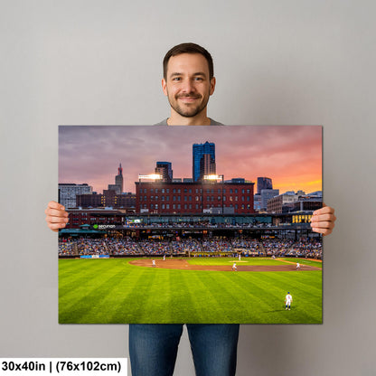 St. Paul Saints Baseball CHS Field Twilight Photography Print, Downtown Minnesota Stadium Art, Urban Ballpark Decor