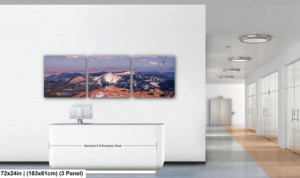Dusted Ridges: Pikes Peak Summit Colorado Springs Photography Wall Art