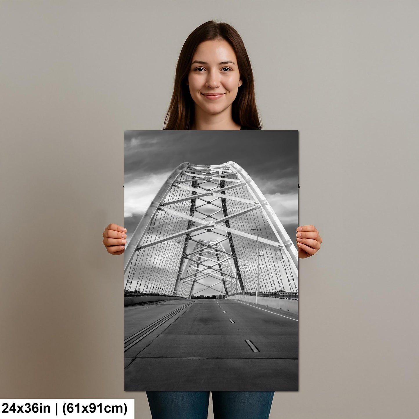 Broadway Bridge Black and White - Little Rock Arkansas Photography Print