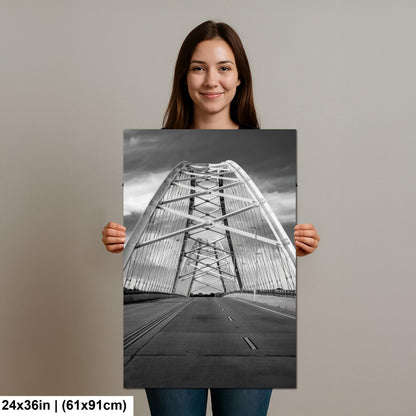 Broadway Bridge Black and White - Little Rock Arkansas Photography Print