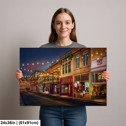 Bisbee Arizona Historic Street at Night, Southwest Architecture Photography Wall Art