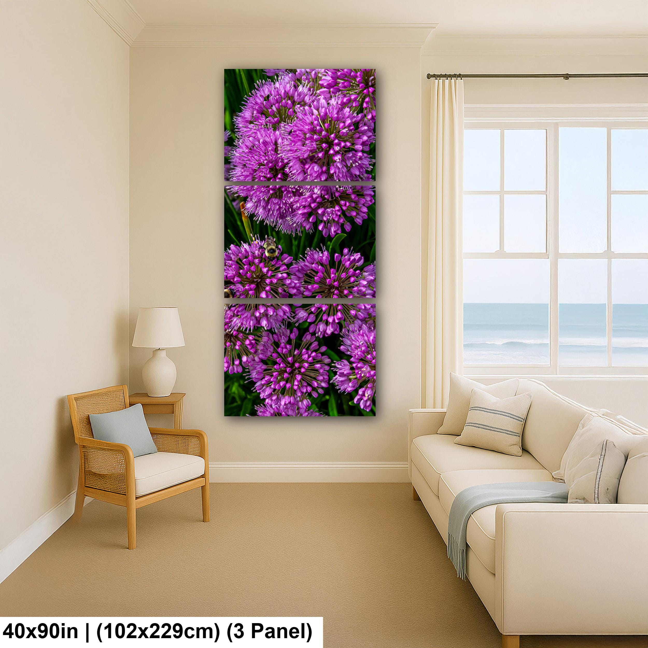 Purple Allium Blooms: Botanical Macro Flower Garden Photography Wall Art