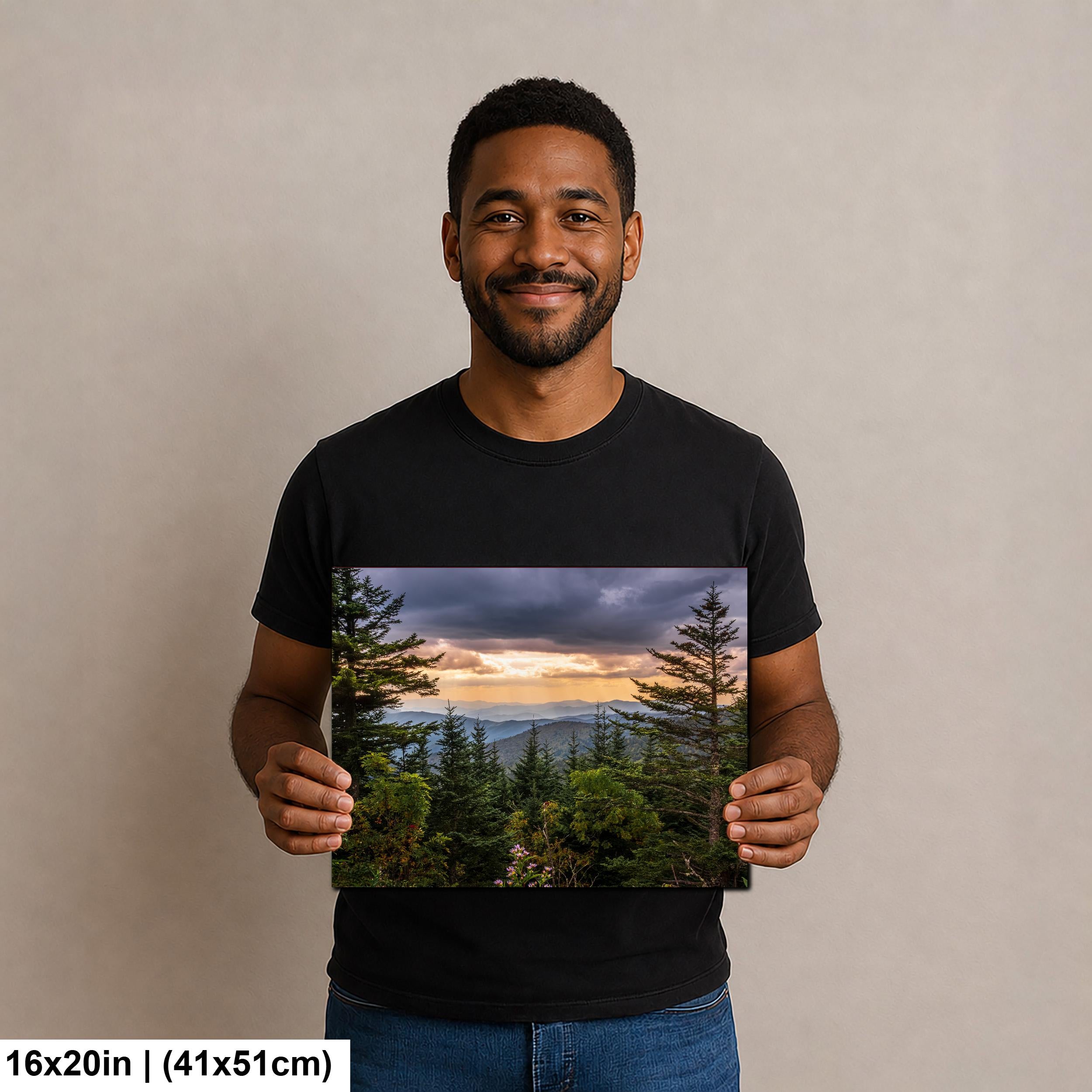 Between the Pines: Scenic View Great Smoky Mountains TN Photo Wall Art
