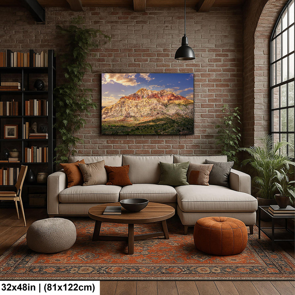Red Rock Canyon Mountain Landscape at Sunset, Las Vegas Nevada Photography Print
