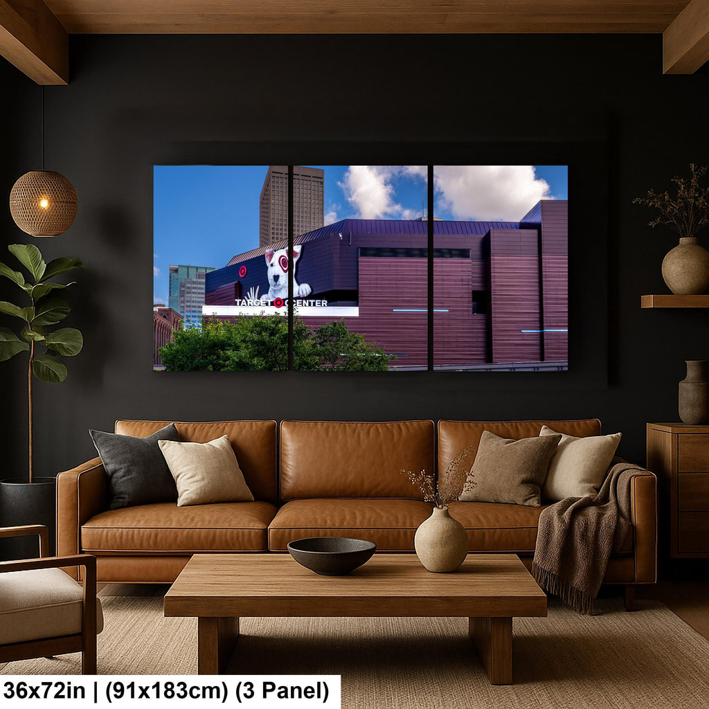 Target Center with Minneapolis Skyline, Arena Wall Art, Timberwolves and Lynx Home Photography Print