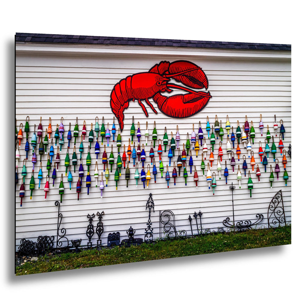 Lobster Buoy Display: Bar Harbor Maine Coastal Fishing Photography Wall Art