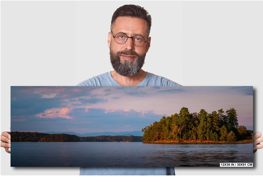 Glowing Sunset on Lake Keowee South Carolina Print Wall Art Photography Aluminum/Acrylic/Metal/Canvas Waterscape Sunset Hanging Home Decor