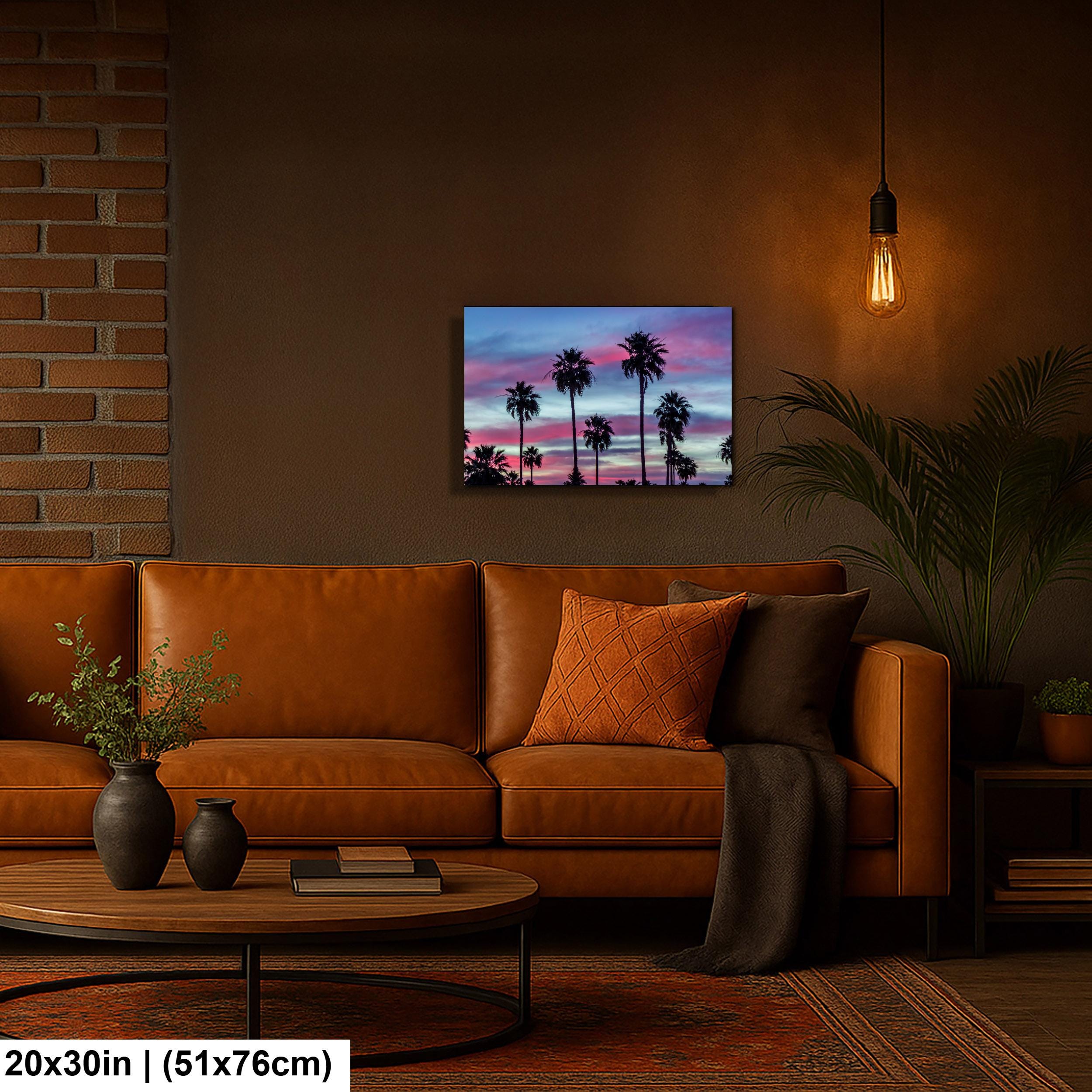 Palm Trees at Sunset, Apache Junction Arizona Photography Wall Art