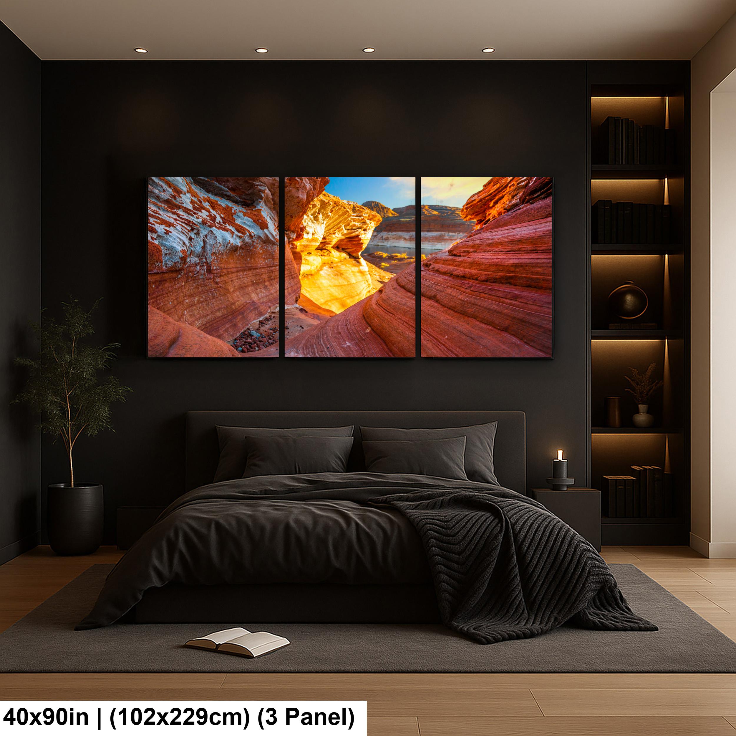 Lake Powell Golden Sandstone Glow Page Arizona Photography Print, Southwest Canyon Wall Art