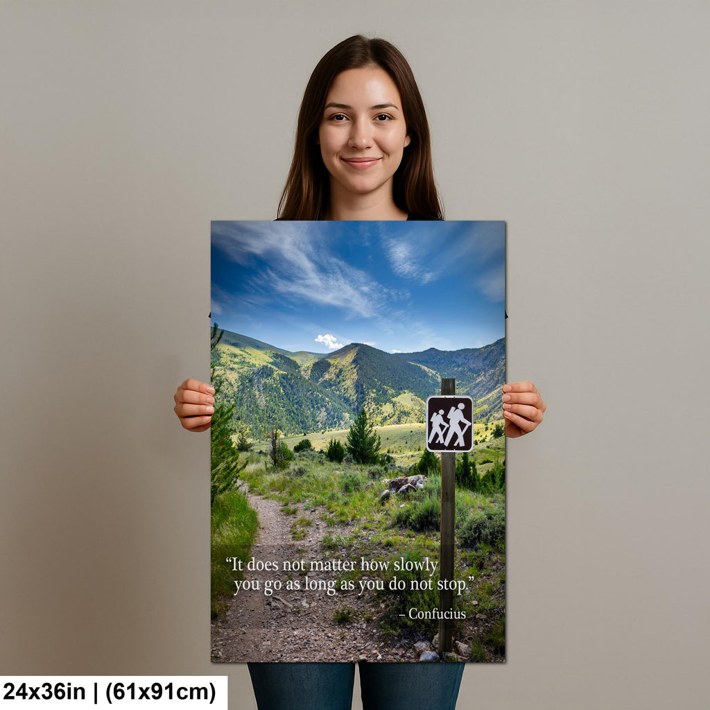 Mountain Trail Wall Art – Inspirational Landscape Decor Canvas Photo Print