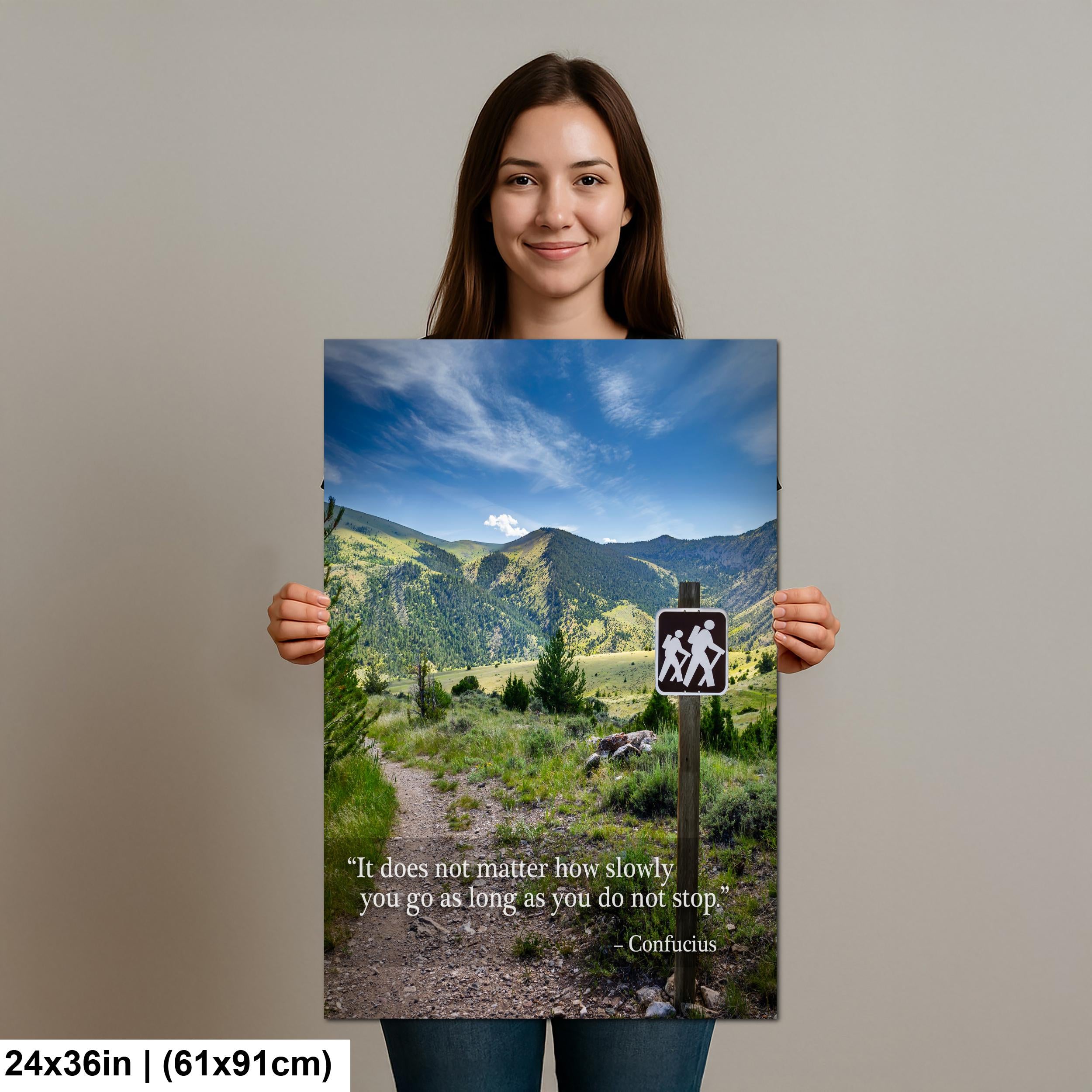 Mountain Trail Wall Art – Inspirational Landscape Decor Canvas Photo Print