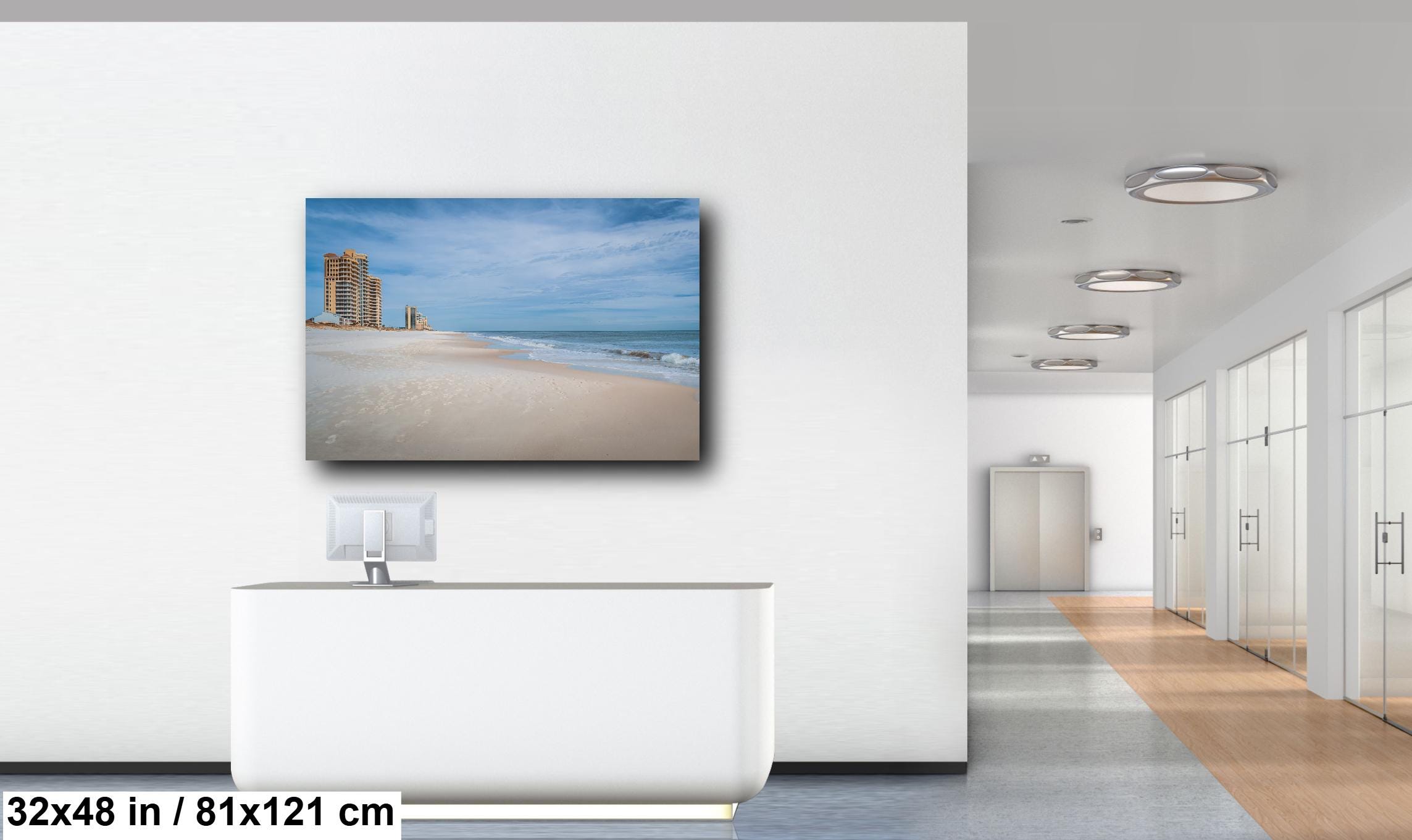 Quiet Perdido Key Beach with Lone Towers Florida Panhandle Winter Print Wall Art Photography Aluminum/Acrylic/Metal/Canvas Travel Decor