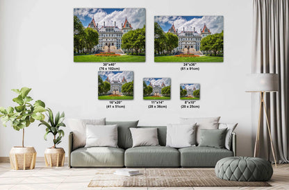 Empire State Majesty: The New York State Capitol in Albany Print Wall Art Architectural Skyline Photography Aluminum/Acrylic/Metal/Canvas