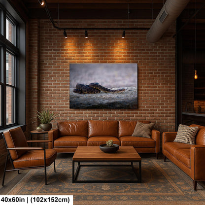 Black Rattlesnake Print - Arizona Desert Wildlife Art | Fine Canvas Wall Decor