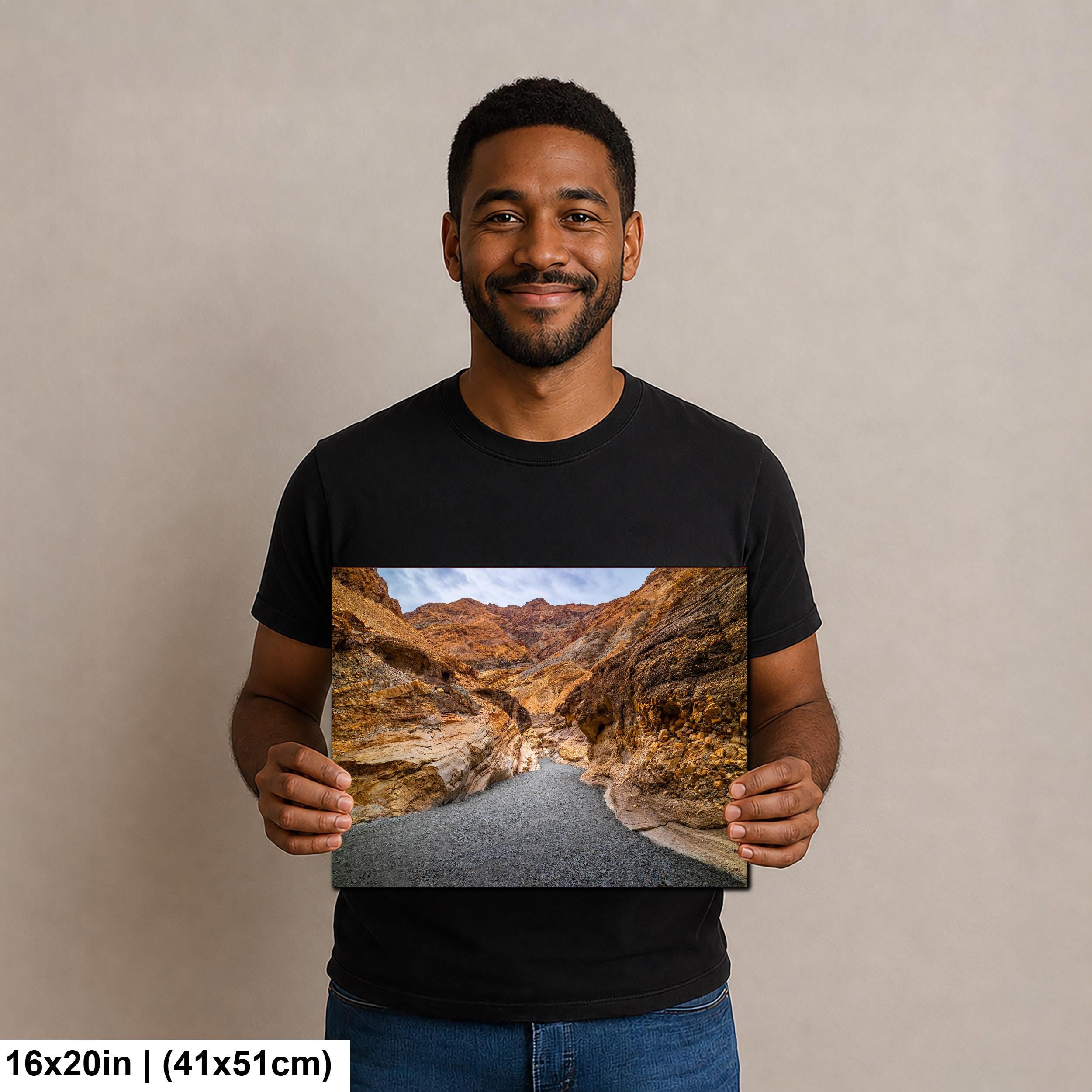 Golden Canyon Trail Death Valley Photography Print, California Desert Landscape Wall Art, Southwest Geology Decor