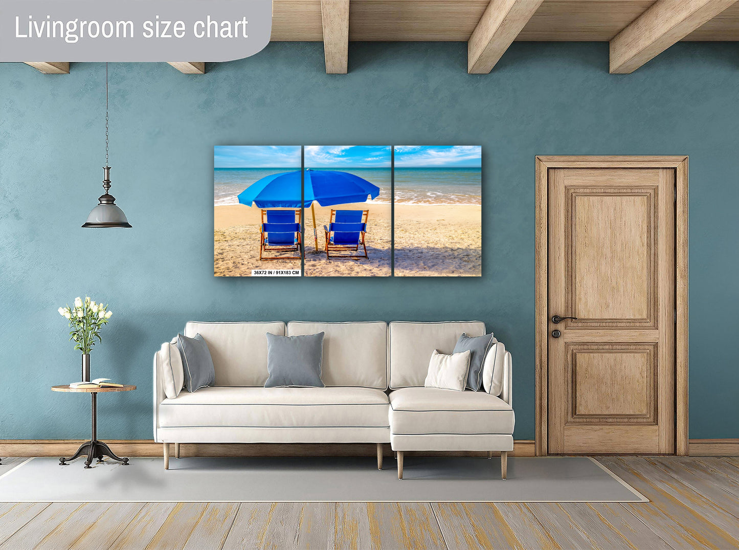 Beachside Bliss: Beach Day Florida Seascape Photography Metal Canvas Print Home Decor Wall Art