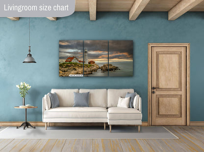Portland Head Light Art - Cape Elizabeth Lighthouse Wall Art | Nautical Canvas Print