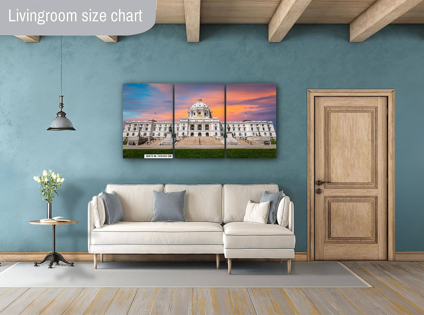 Capitol Grandeur: Minnesota State Capitol Wall Art Metal Canvas Print History Museum St. Paul Landscape Photography