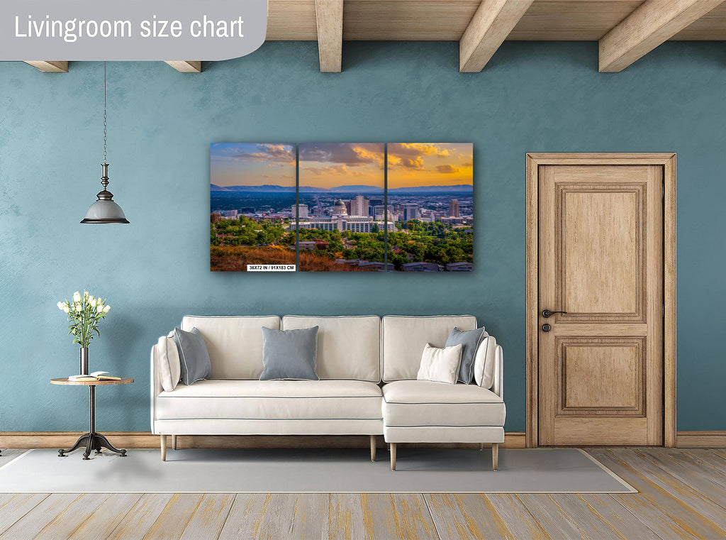 Cityscape Chronicles: Salt Lake Downtown in Utah Wall Art Photography Salt Lake City Metal Aluminum Print