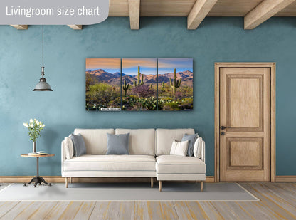 Desert Splendor: Saguaro Cactus Acrylic Metal Wall Art American Southwest Landscape Desert Photography