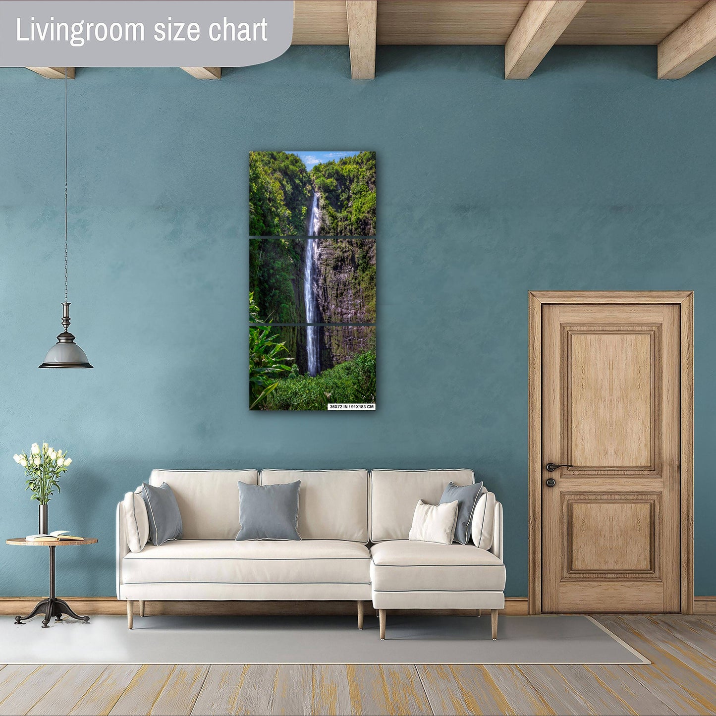 Eternal Rush: Waimoku Falls Wall Art Waterfall in Hawaii Canvas Metal Print Nature Photography