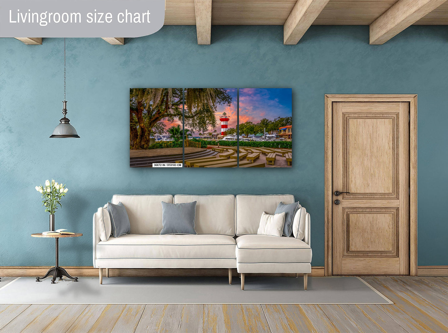 Harbour Town Wall Art – Hilton Head Canvas Print With Nautical Lighthouse Museum Decor