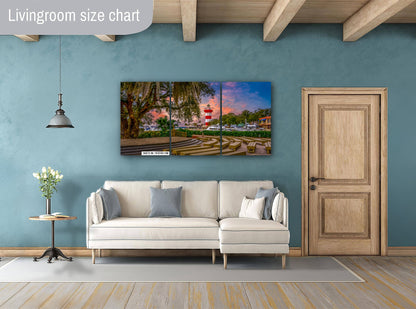Harbour Town Wall Art – Hilton Head Canvas Print With Nautical Lighthouse Museum Decor