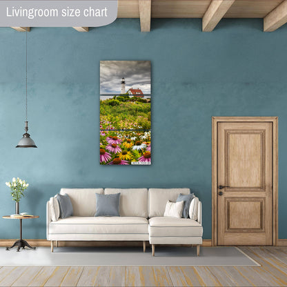 Portland Head Light Wall Art – Nautical Photography Art | Flower & Lighthouse Print